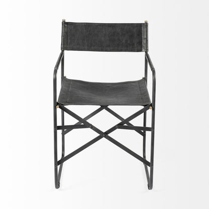 Mercana Direttore Black Leather Dining Chair 2PC
