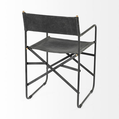 Mercana Direttore Black Leather Dining Chair 2PC