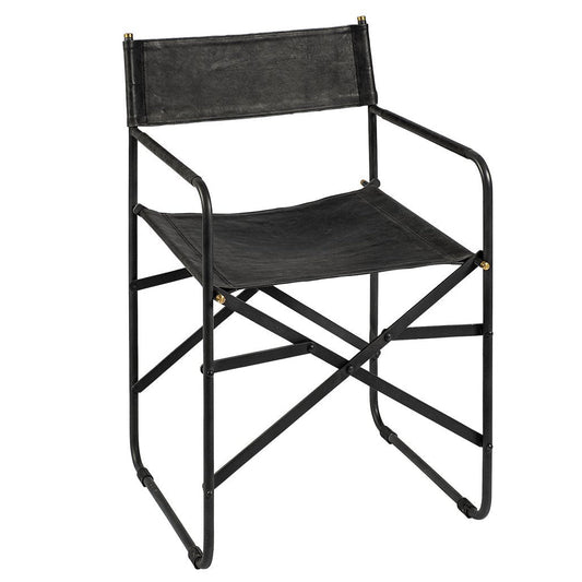 Mercana Direttore Black Leather Dining Chair 2PC
