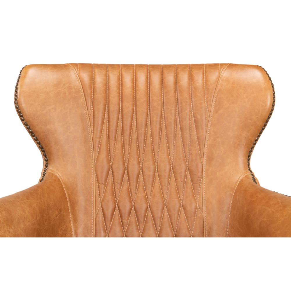 Disel Single Leather Accent Chair-Accent Chairs-Sarreid-LOOMLAN