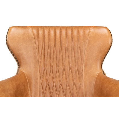 Disel Single Leather Accent Chair-Accent Chairs-Sarreid-LOOMLAN