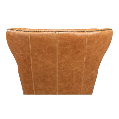 Disel Single Leather Accent Chair-Accent Chairs-Sarreid-LOOMLAN