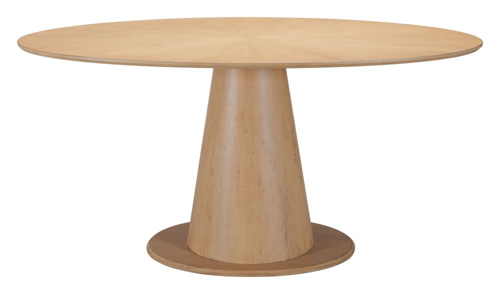 Zuo Modern Disque Natural Wooden Oval Dining Table