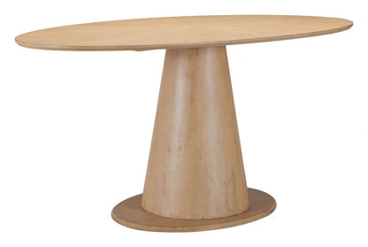 Zuo Modern Disque Natural Wooden Oval Dining Table