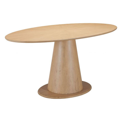 Zuo Modern Disque Natural Wooden Oval Dining Table