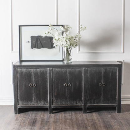 Distressed Black Sideboard Buffet Campana-Sideboards-Peninsula Home-LOOMLAN