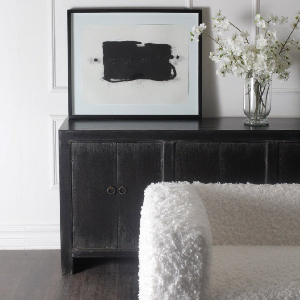 Distressed Black Sideboard Buffet Campana-Sideboards-Peninsula Home-LOOMLAN