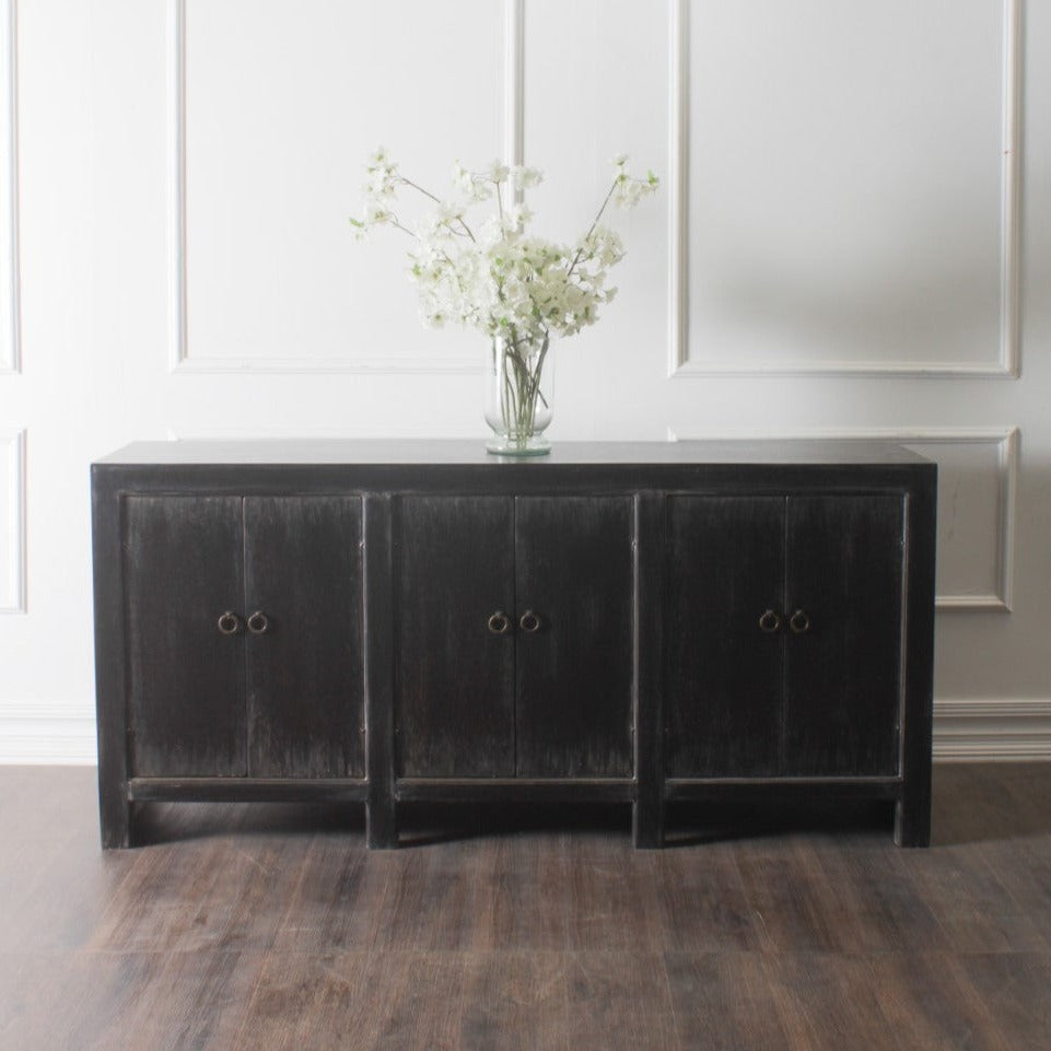 Distressed Black Sideboard Buffet Campana-Sideboards-Peninsula Home-LOOMLAN