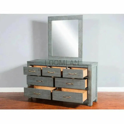 Sunny D Distressed Blue Ranch House Dresser