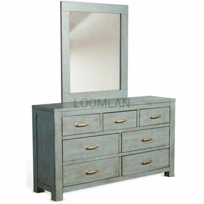 Sunny D Distressed Blue Ranch House Dresser