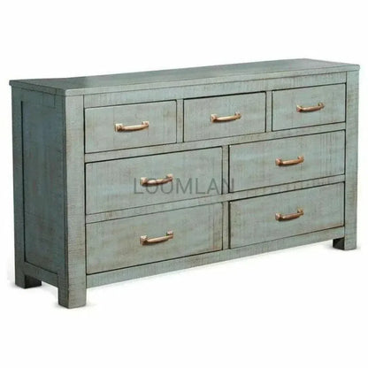 Sunny D Distressed Blue Ranch House Dresser