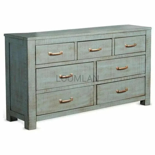 Sunny D Distressed Blue Ranch House Dresser