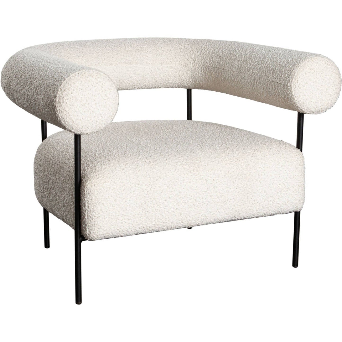 District Accent Chair in Ivory Boucle Fabric-Club Chairs-Diamond Sofa-Sideboards and Things 