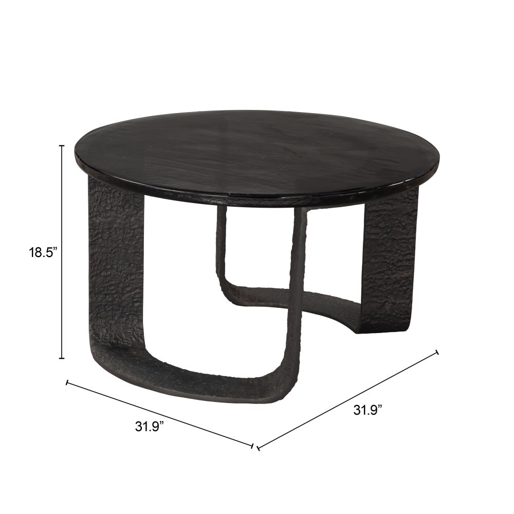 Zuo Modern Divin Aluminum Frame Black Coffee Table