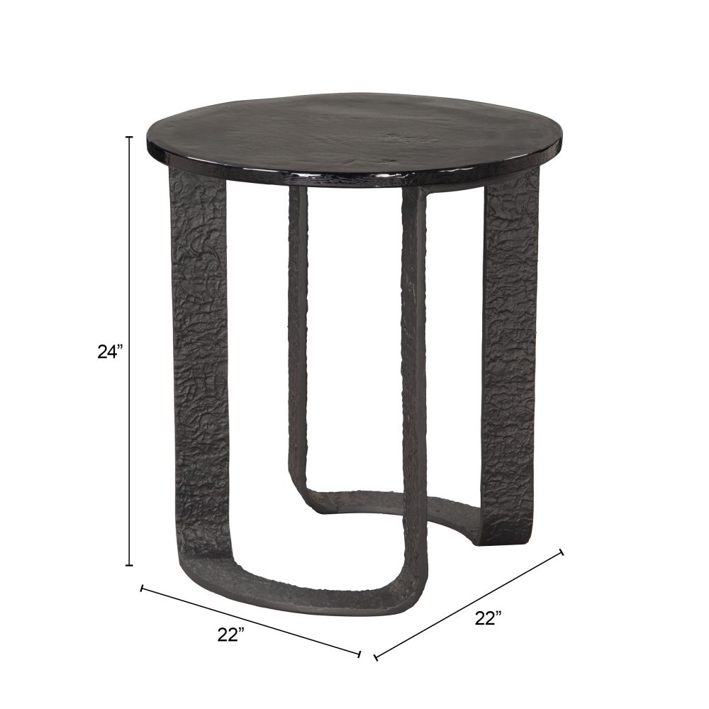 Zuo Modern Divin Aluminum Frame Black Side Table