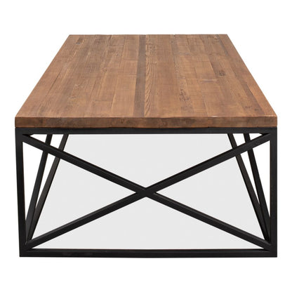 Dockworker Board Coffee Table Reclaimed Wood and Iron-Coffee Tables-Sarreid-LOOMLAN