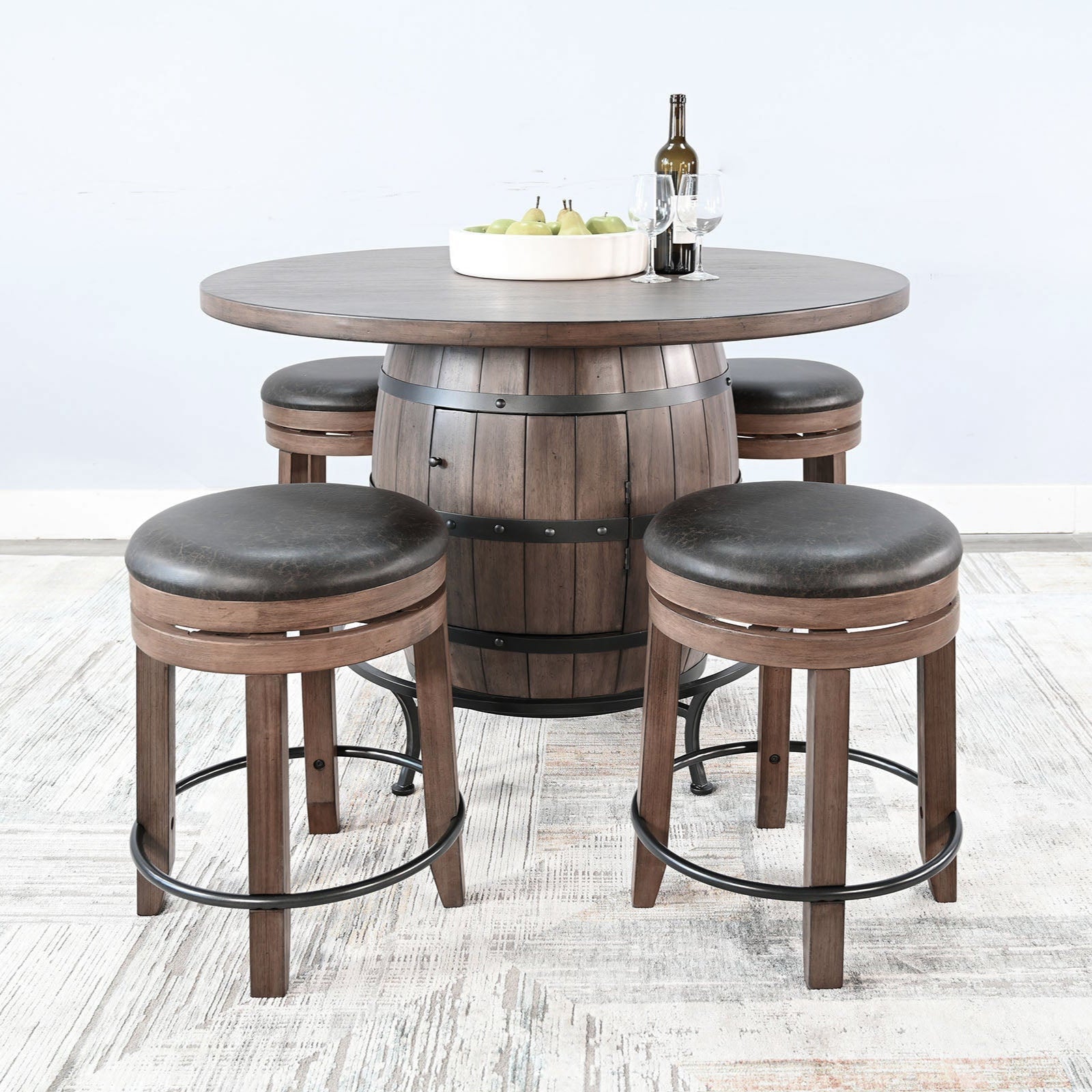 Sunny D Doe Valley Swivel Counter Stool 2PC