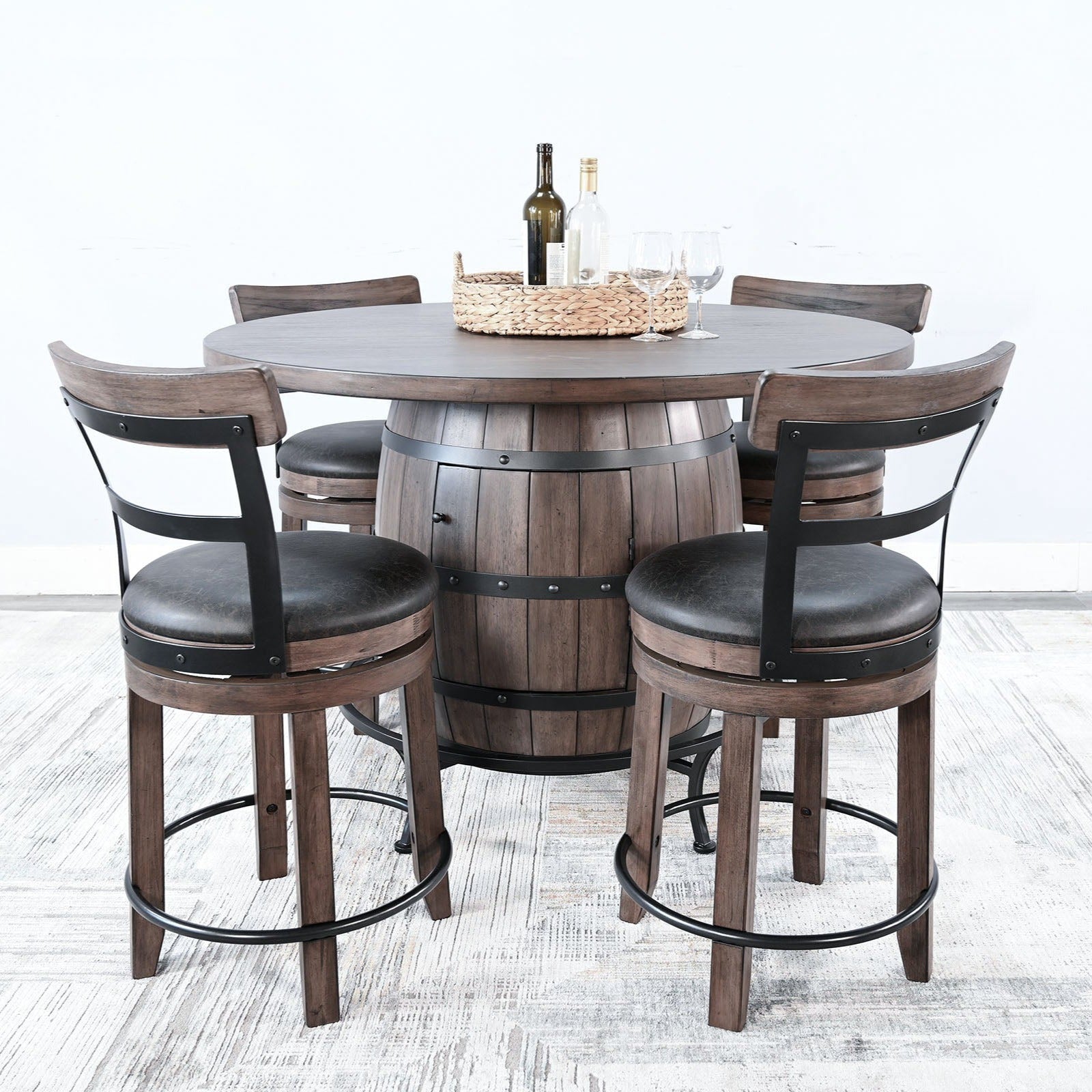 Sunny D Doe Valley With Back Counter Stool 2PC