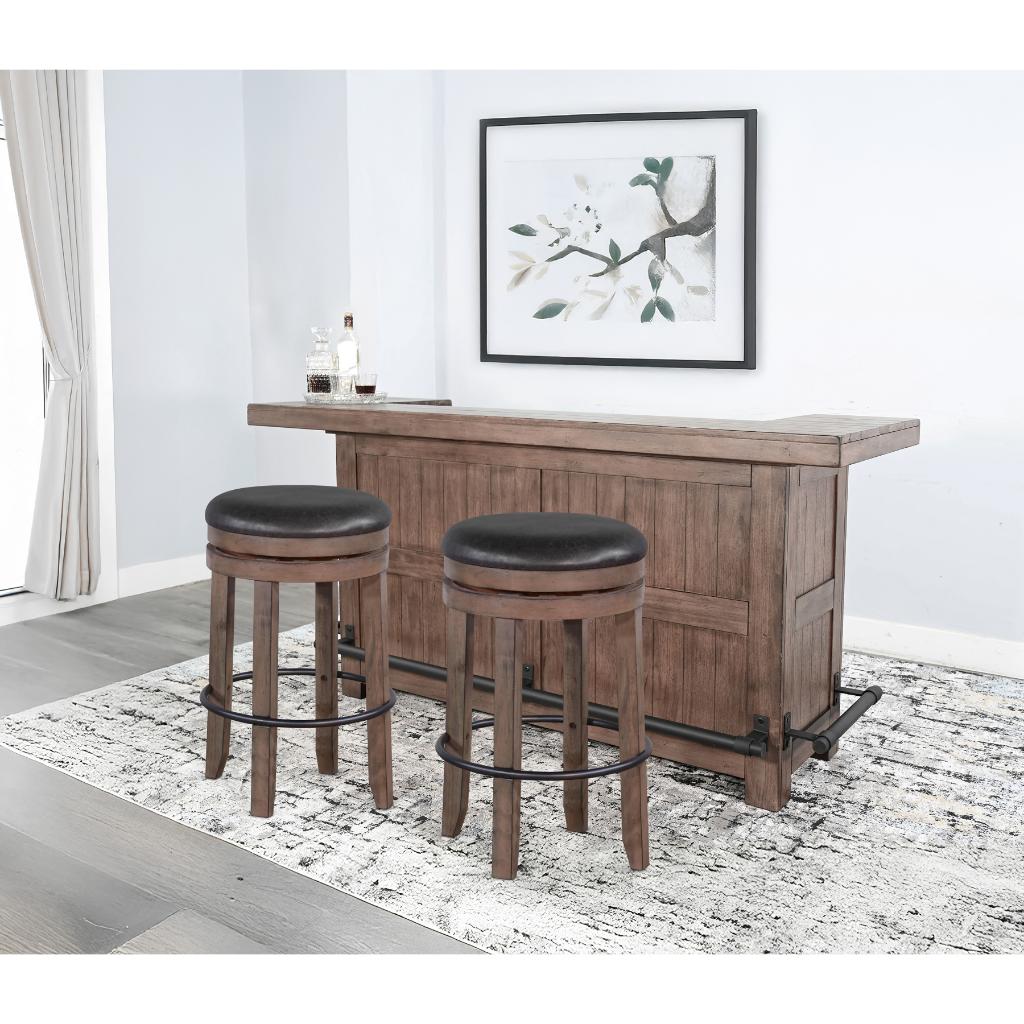 Sunny D Doe Valley Wooden Bar Table with Swivel Barstool