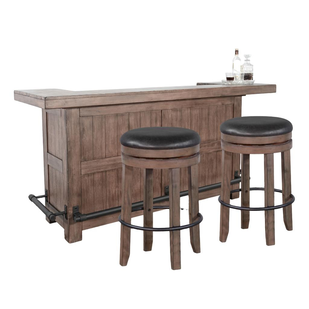Sunny D Doe Valley Wooden Bar Table with Swivel Barstool