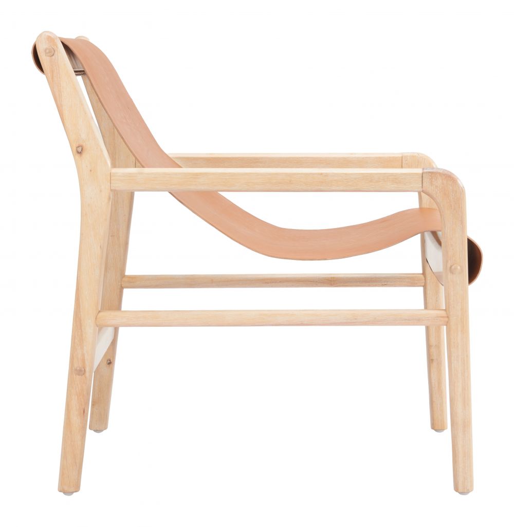 Zuo Modern Doek Tan Leather Accent Chair