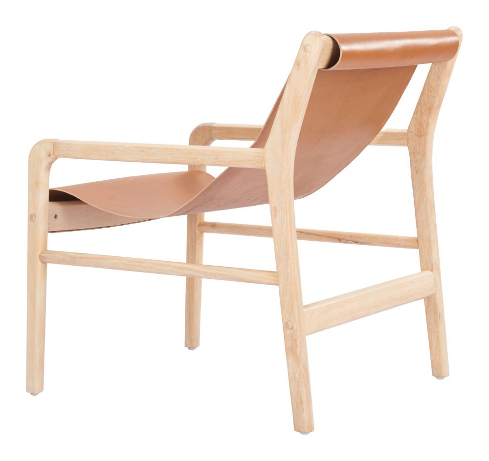 Zuo Modern Doek Tan Leather Accent Chair