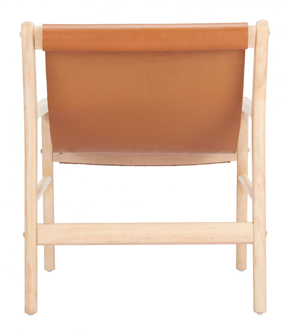 Zuo Modern Doek Tan Leather Accent Chair