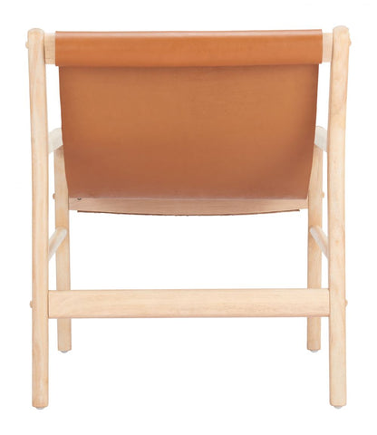 Zuo Modern Doek Tan Leather Accent Chair