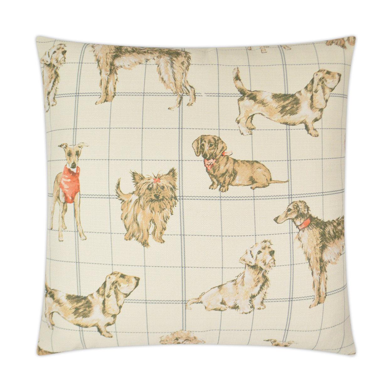 Dog Daze Pillow - Stone-Throw Pillows-D.V. KAP-LOOMLAN