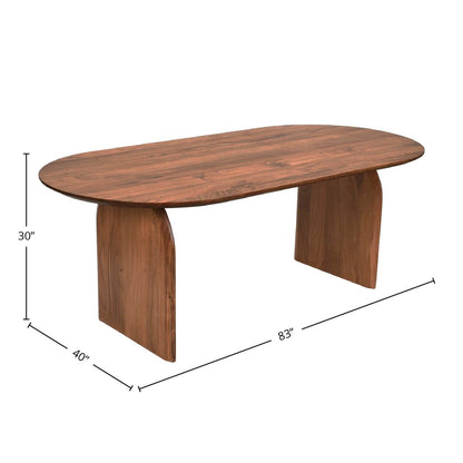 LH Home Domingo Wooden Oval Dining Table