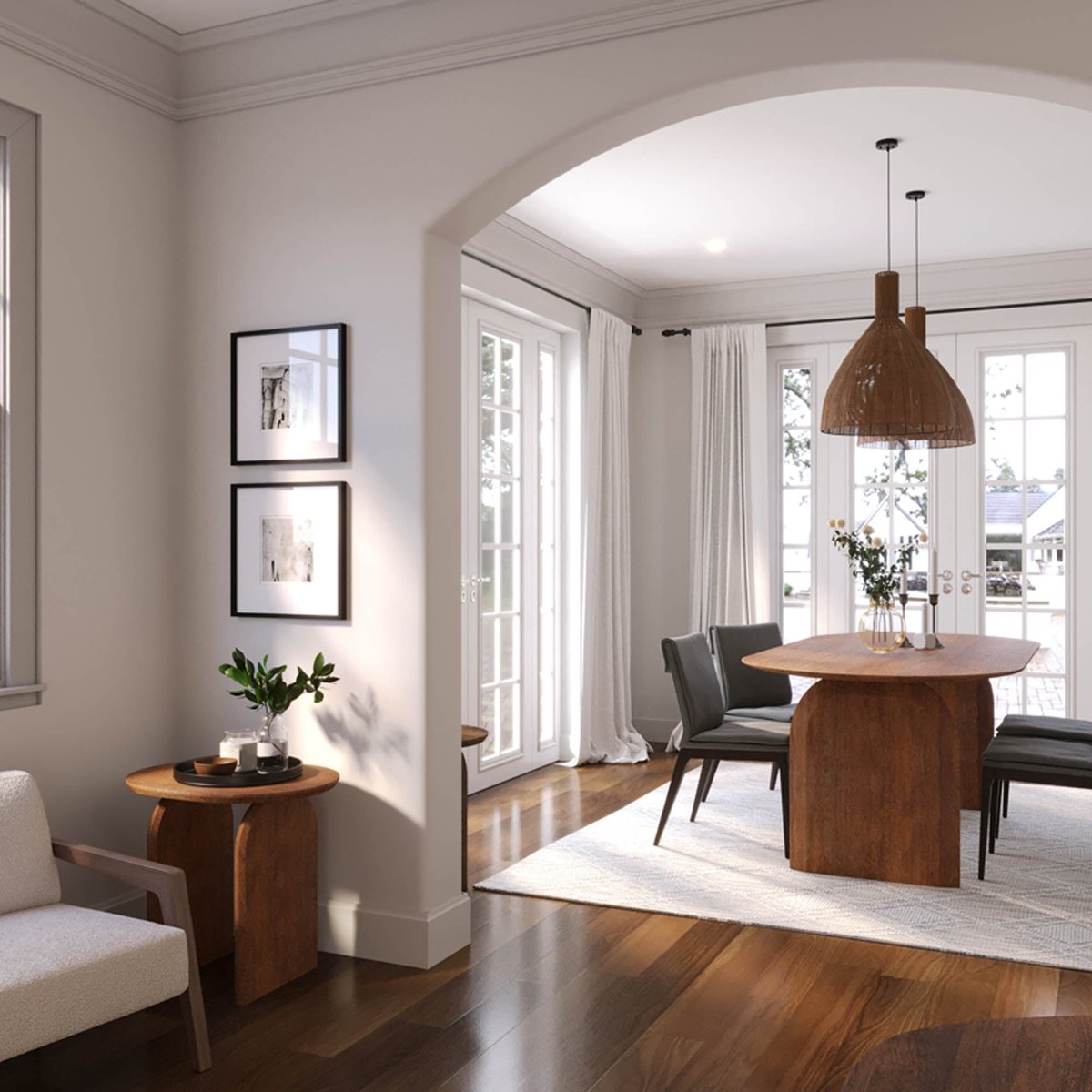LH Home Domingo Wooden Oval Dining Table