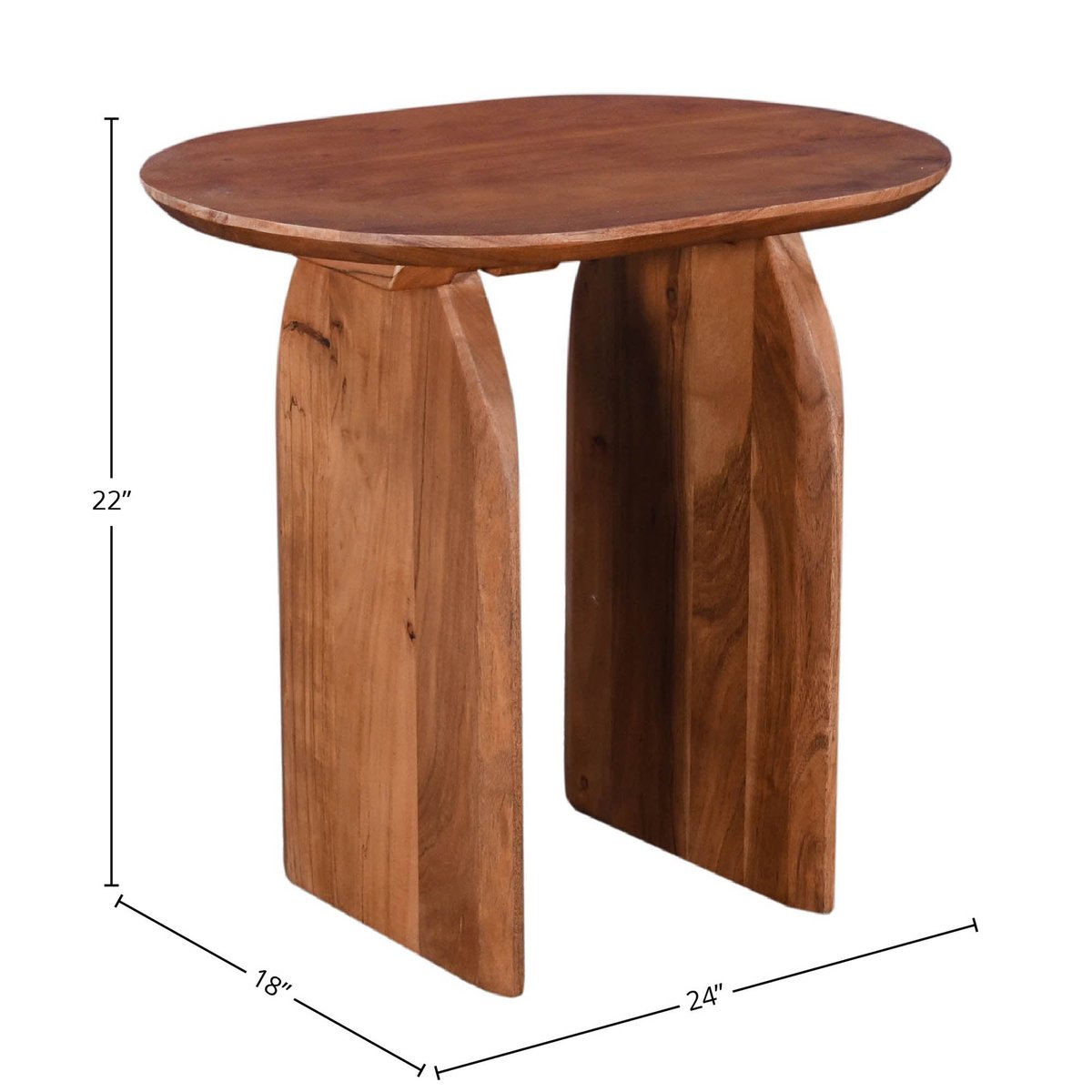 LH Home Domingo Wooden Oval Side Table