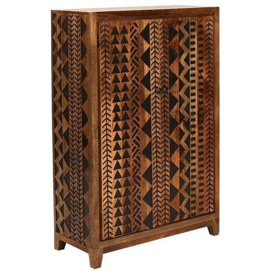 Dominik Tall Wood Cabinet-Buffets & Curios-LOOMLAN-LOOMLAN