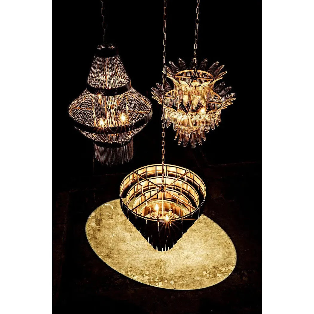 Domo Metal Chandelier With Brass Finish