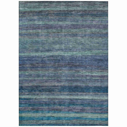 LOOMLAN Rugs Doravine Blue Washable Indoor-Outdoor Rug