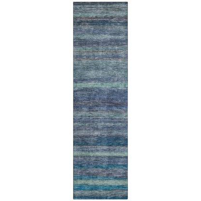 LOOMLAN Rugs Doravine Blue Washable Indoor-Outdoor Rug
