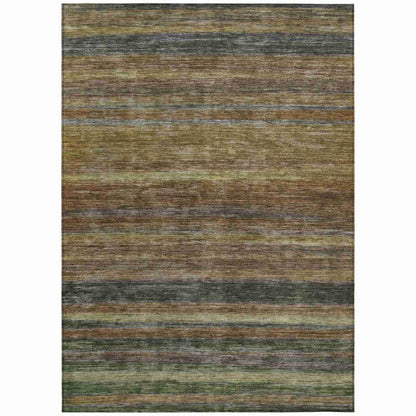LOOMLAN Rugs Doravine Brown Washable Indoor-Outdoor Rug