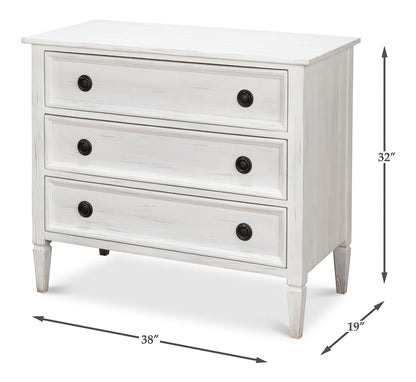 Dorris Bungalow Chest of Three Drawers White-Chests-Sarreid-LOOMLAN