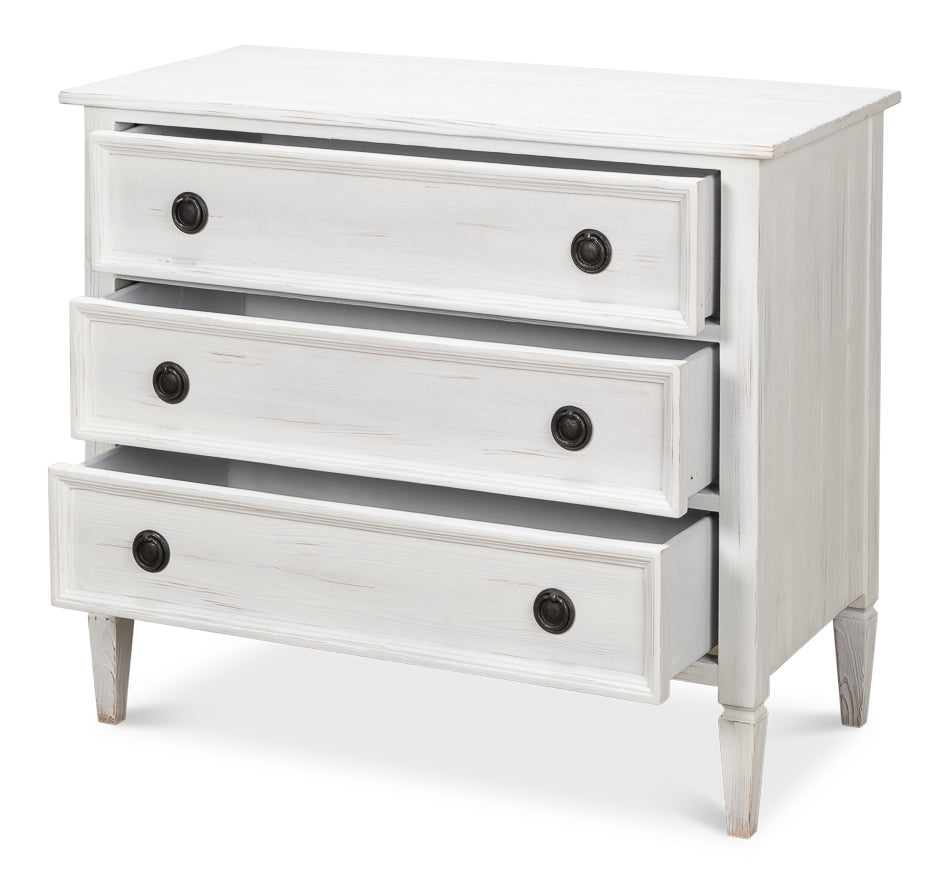 Dorris Bungalow Chest of Three Drawers White-Chests-Sarreid-LOOMLAN