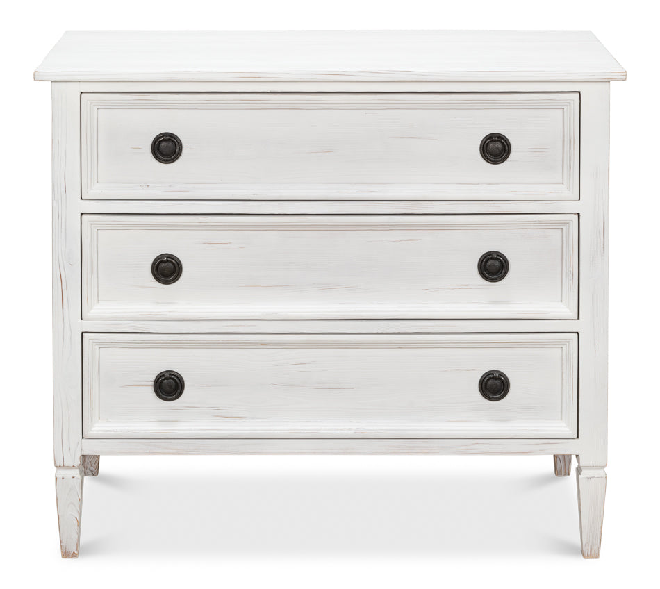 Dorris Bungalow Chest of Three Drawers White-Chests-Sarreid-LOOMLAN