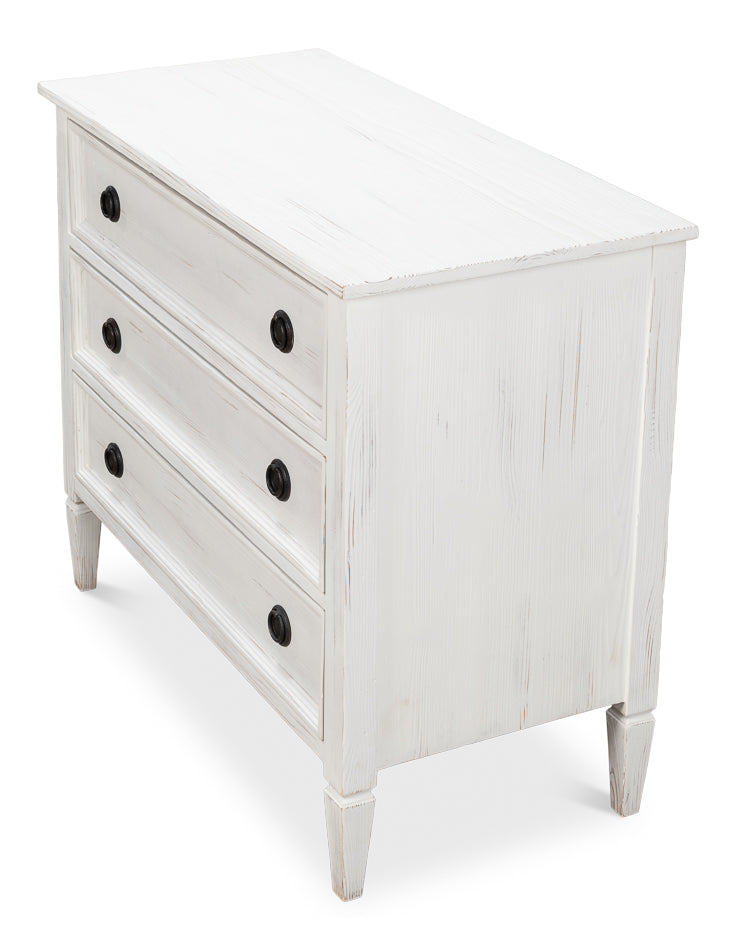 Dorris Bungalow Chest of Three Drawers White-Chests-Sarreid-LOOMLAN