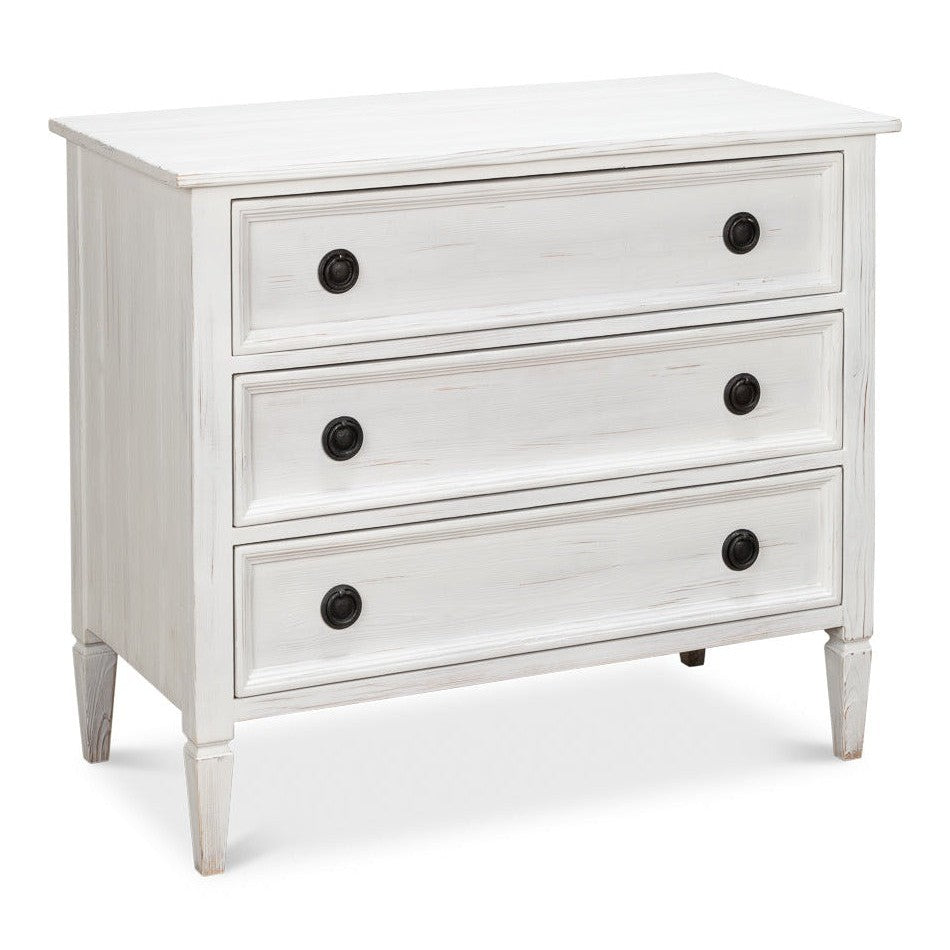 Dorris Bungalow Chest of Three Drawers White-Chests-Sarreid-LOOMLAN