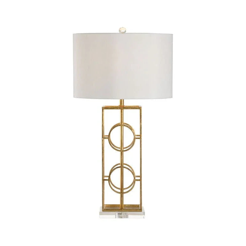 Chelsea House Dorset Geometric Design Gold Leaf Table Lamp