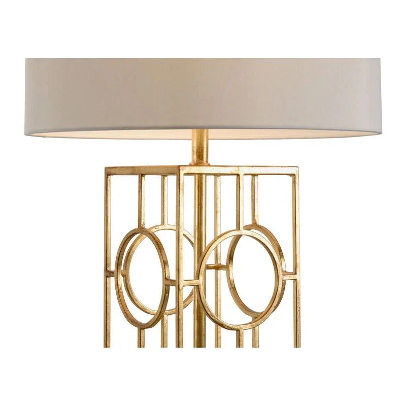 Chelsea House Dorset Geometric Design Gold Leaf Table Lamp