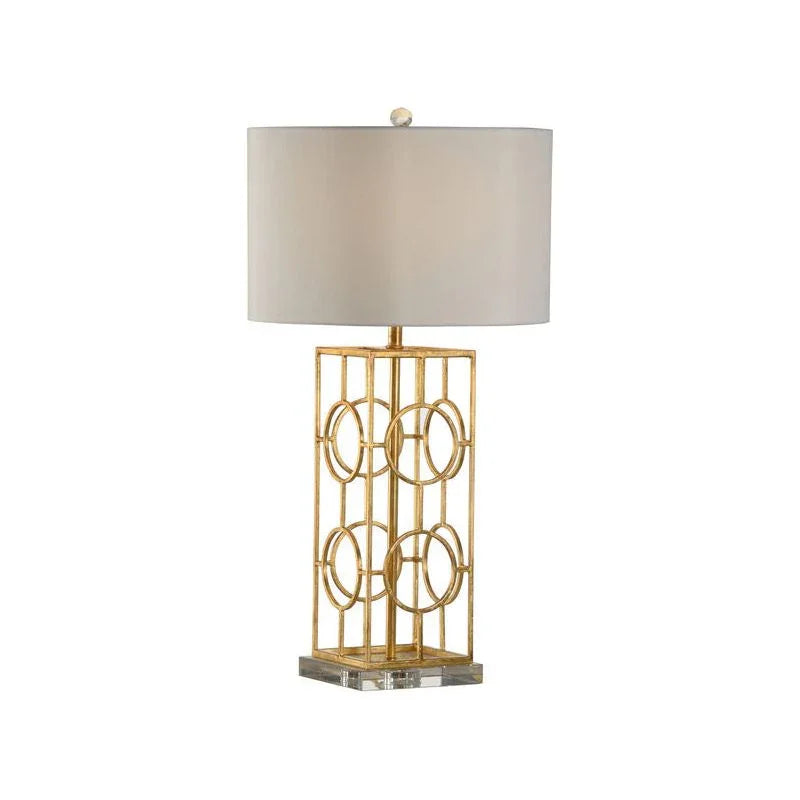 Chelsea House Dorset Geometric Design Gold Leaf Table Lamp