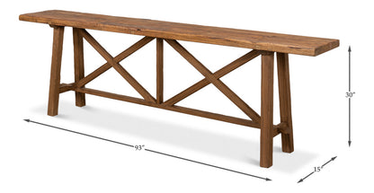 Double X Base Console Sofa Table-Console Tables-Sarreid-LOOMLAN