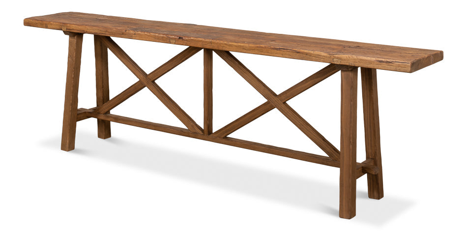 Double X Base Console Sofa Table-Console Tables-Sarreid-LOOMLAN