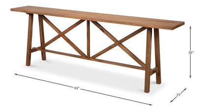 Sarreid Double X Base Wooden Console Table