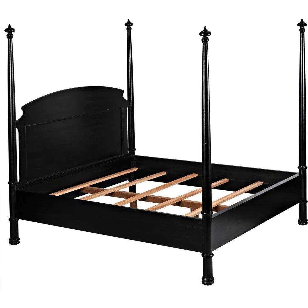 Douglas Four Poster Wood Black Bed Frame