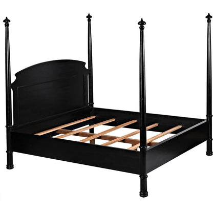 Douglas Four Poster Wood Black Bed Frame